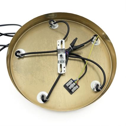 Luster na sajli CRISTAL 5xE14/15W/230V mesing/dimljeno bež