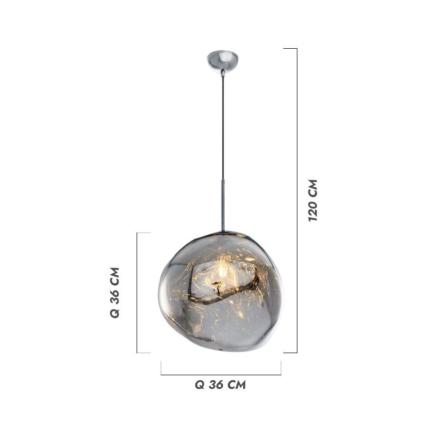 Luster na sajli CRUMPLED 1xE27/24W/230V Ø 26 cm bakreni