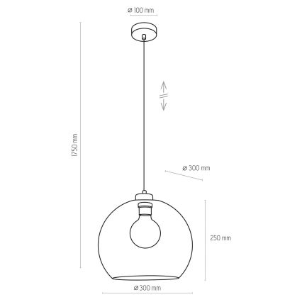 Luster na sajli CUBUS 1xE27/60W/230V plava