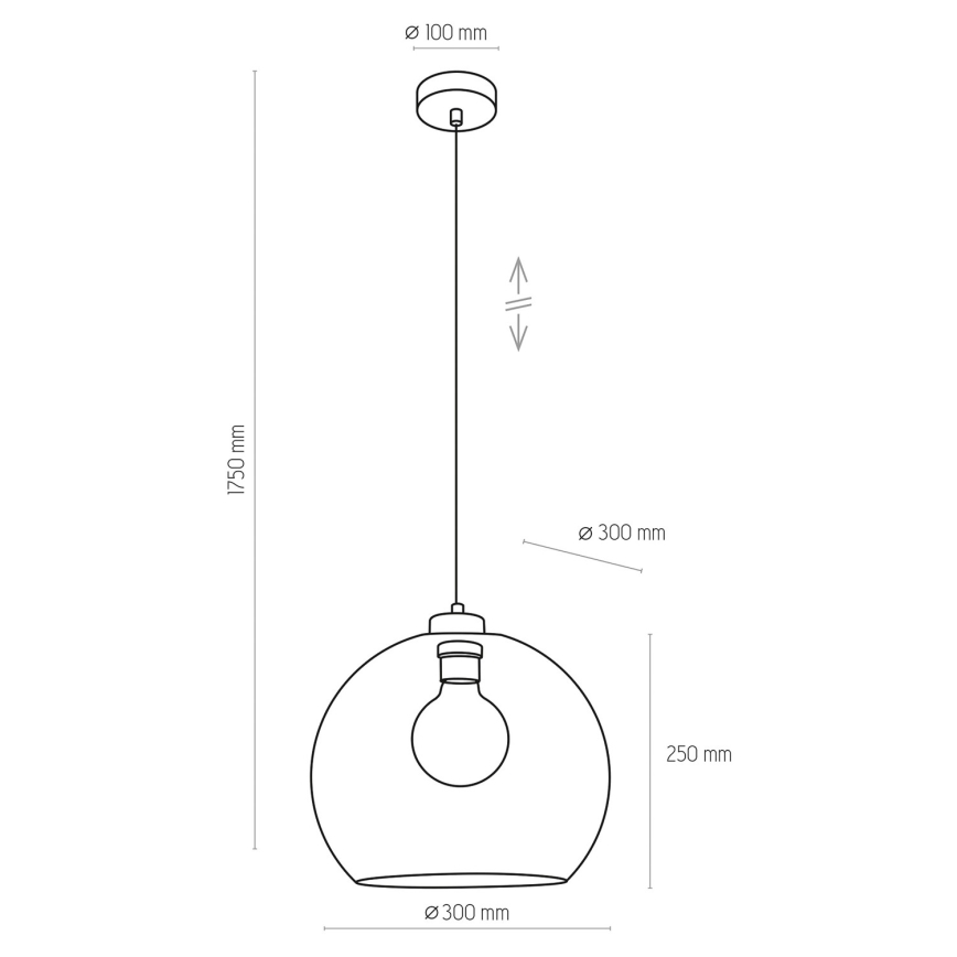 Luster na sajli CUBUS 1xE27/60W/230V plava