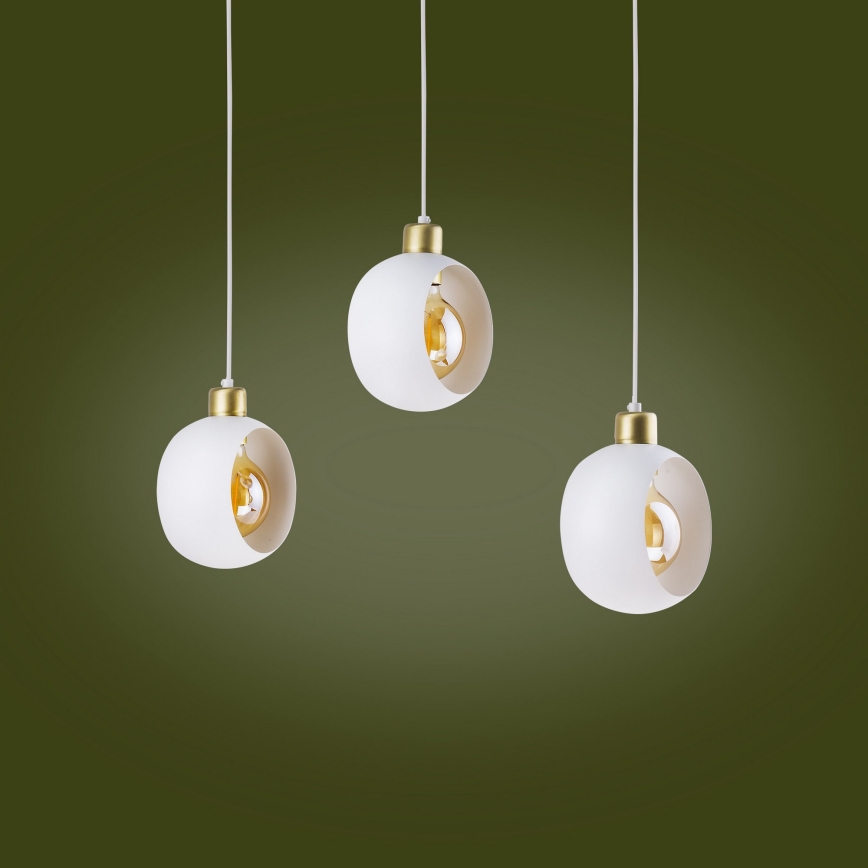 Luster na sajli CYKLOP 3xE27/60W/230V bijela