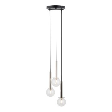 Luster na sajli DAISY 3xG9/12W/230V pr. 27 cm sjajni krom/crna/prozirna