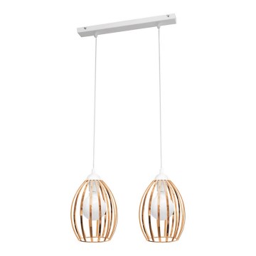 Luster na sajli DALI 2xE27/15W/230V bakrena