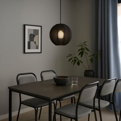 Luster na sajli DANA 1xE27/15W/230V Ø 25 cm crna