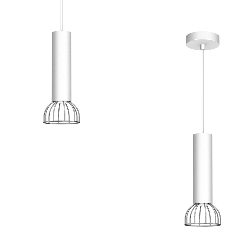 Luster na sajli DANTE 1xGU10/25W/230V bijela/sjajni krom