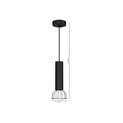 Luster na sajli DANTE 1xGU10/25W/230V crna/sjajni krom