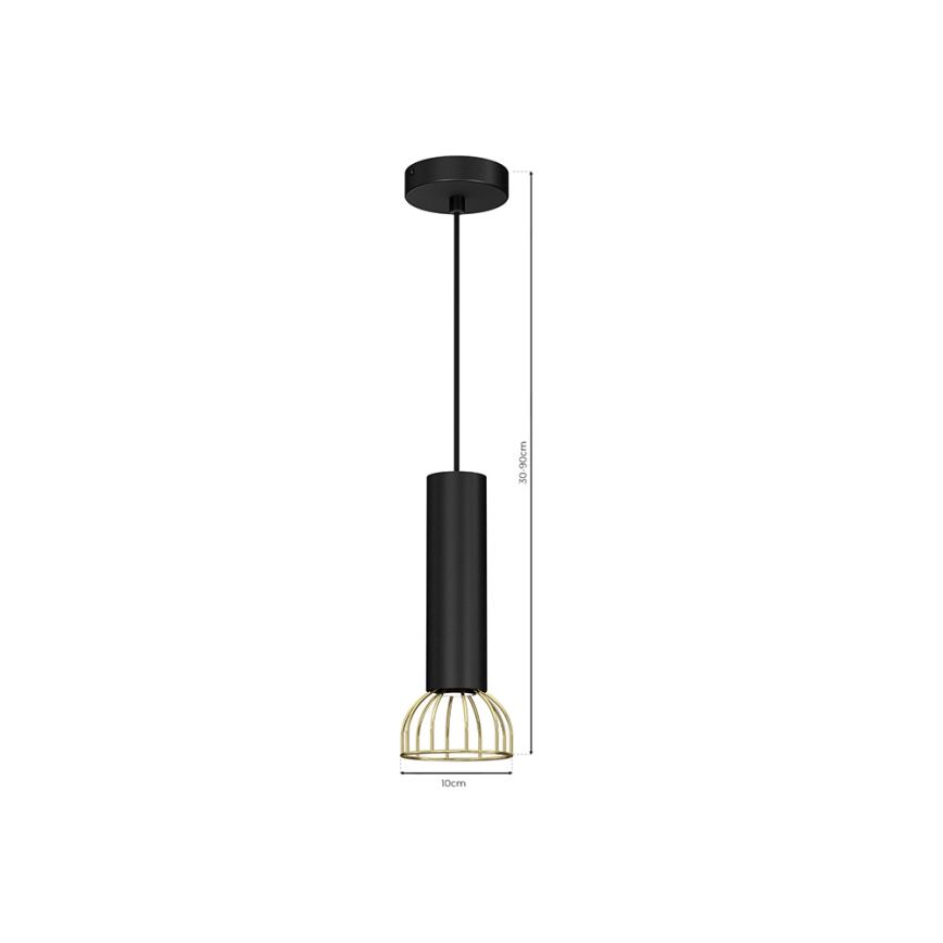 Luster na sajli DANTE 1xGU10/25W/230V crna/zlatna
