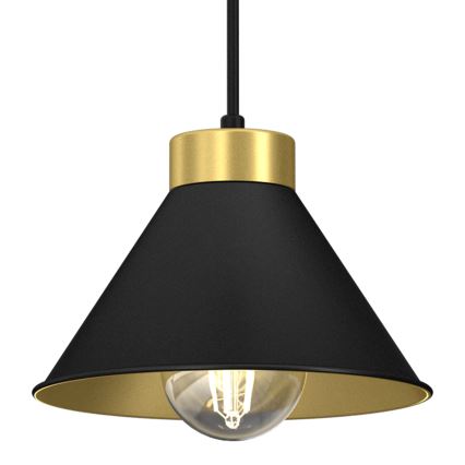 Luster na sajli DEMET 5xE27/60W/230V crna/zlatna
