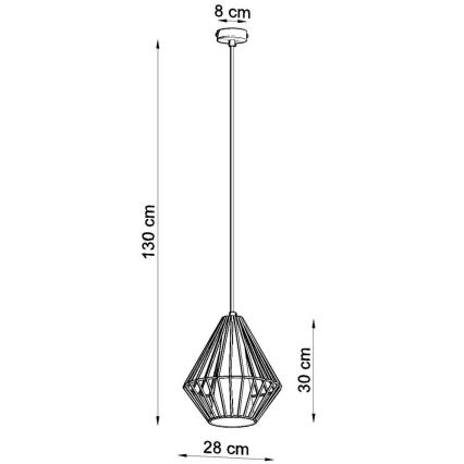 Luster na sajli DEMI 1xE27/60W/230V bijela