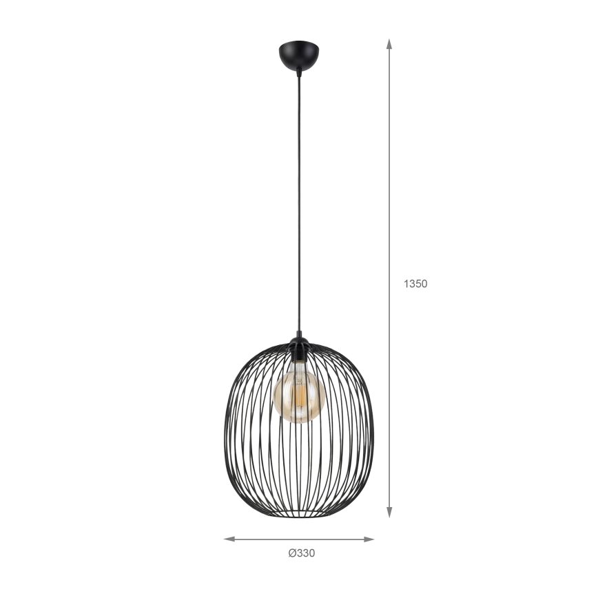Luster na sajli DESTELLO 1xE27/15W/230V Ø 32 cm crna