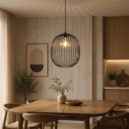 Luster na sajli DESTELLO 1xE27/15W/230V Ø 33 cm crna