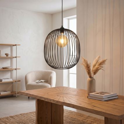 Luster na sajli DESTELLO 1xE27/15W/230V Ø 33 cm crna