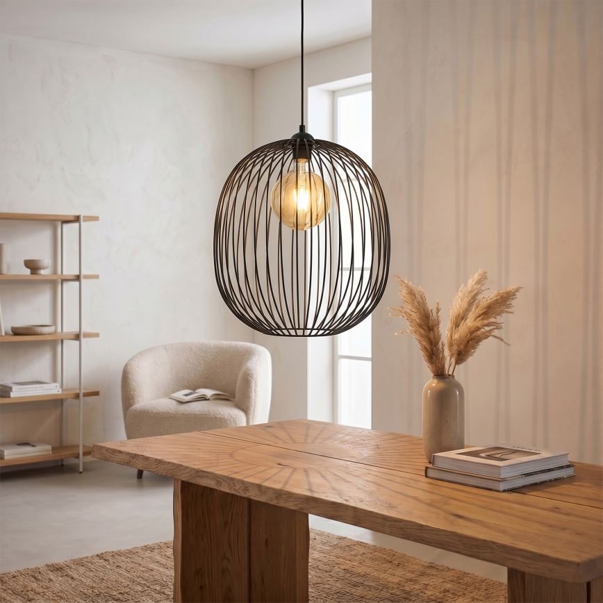 Luster na sajli DESTELLO 1xE27/15W/230V Ø 33 cm crna