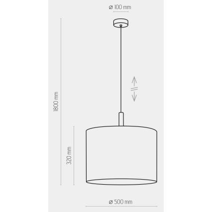 Luster na sajli DEVA 1xE27/25W/230V bijela
