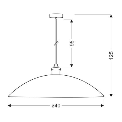 Luster na sajli DEXTER 1xE27/60W/230V