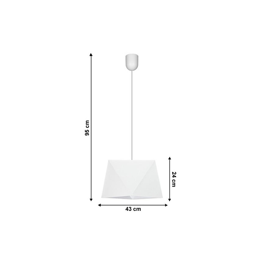 Luster na sajli DIAMENT 1xE27/60W/230V bijela