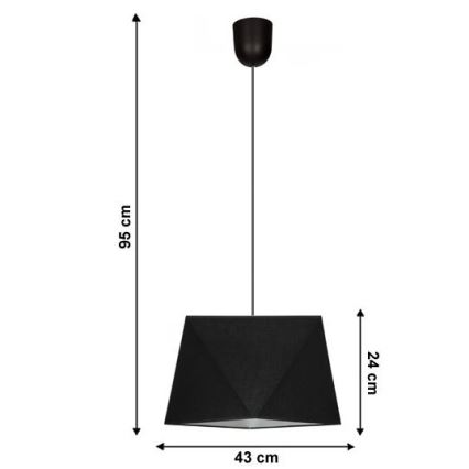 Luster na sajli DIAMENT 1xE27/60W/230V crna