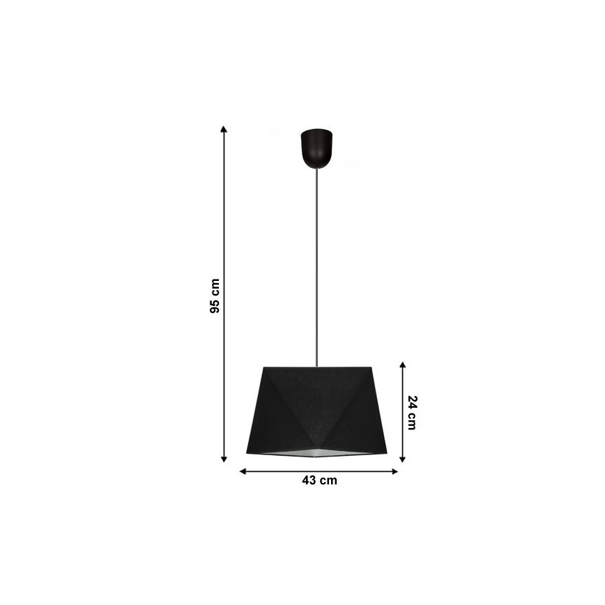 Luster na sajli DIAMENT 1xE27/60W/230V crna