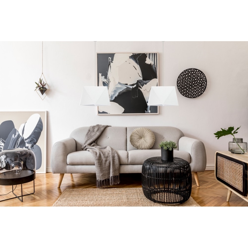 Luster na sajli DIAMENT 2xE27/60W/230V bijela