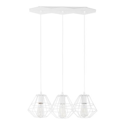 Luster na sajli DIAMOND 3xE27/60W/230V bijela