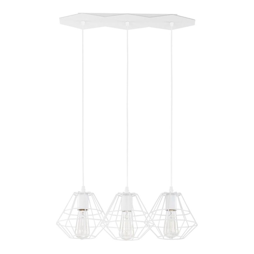 Luster na sajli DIAMOND 3xE27/60W/230V bijela