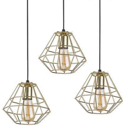 Luster na sajli DIAMOND 3xE27/60W/230V zlatna