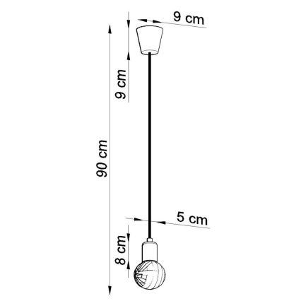 Luster na sajli DIEGO 1xE27/60W/230V zelena