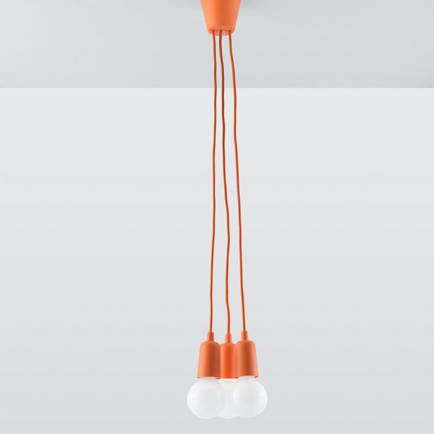 Luster na sajli DIEGO 3xE27/60W/230V narančasta
