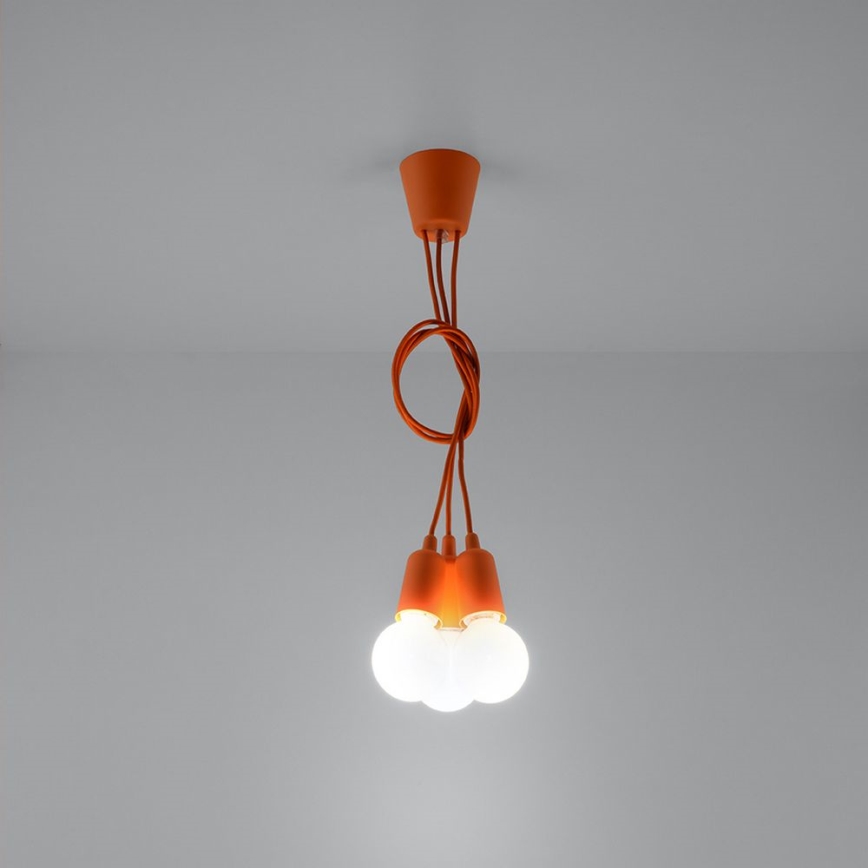 Luster na sajli DIEGO 3xE27/60W/230V narančasta