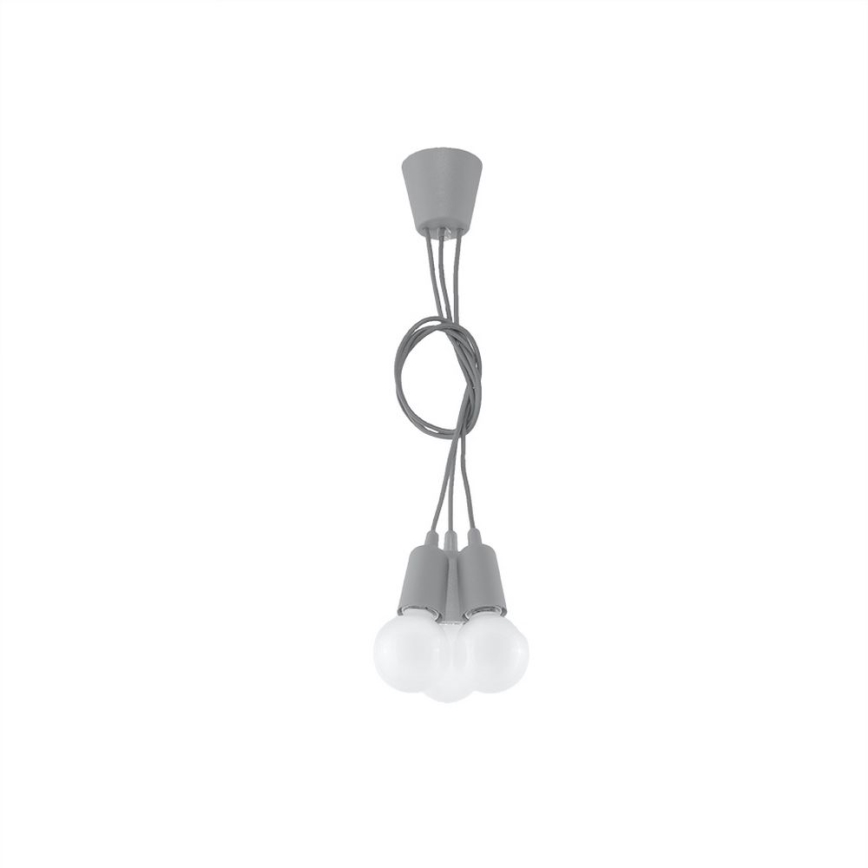 Luster na sajli DIEGO 3xE27/60W/230V siva
