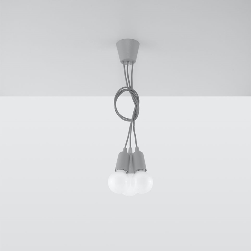 Luster na sajli DIEGO 3xE27/60W/230V siva