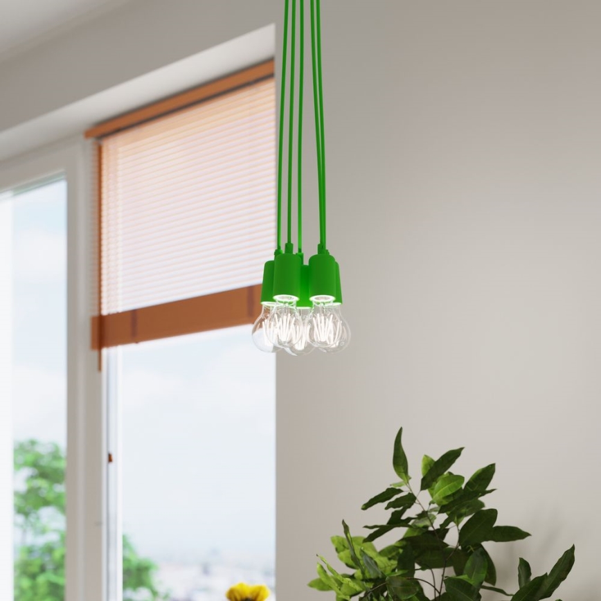 Luster na sajli DIEGO 3xE27/60W/230V zelena
