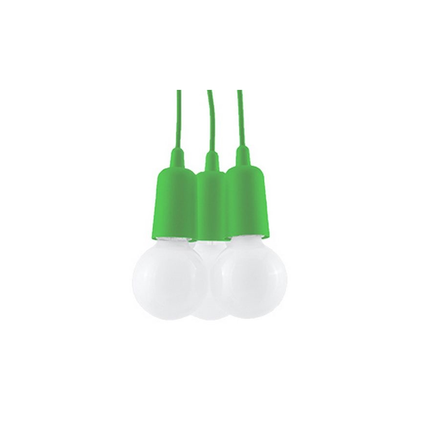 Luster na sajli DIEGO 3xE27/60W/230V zelena