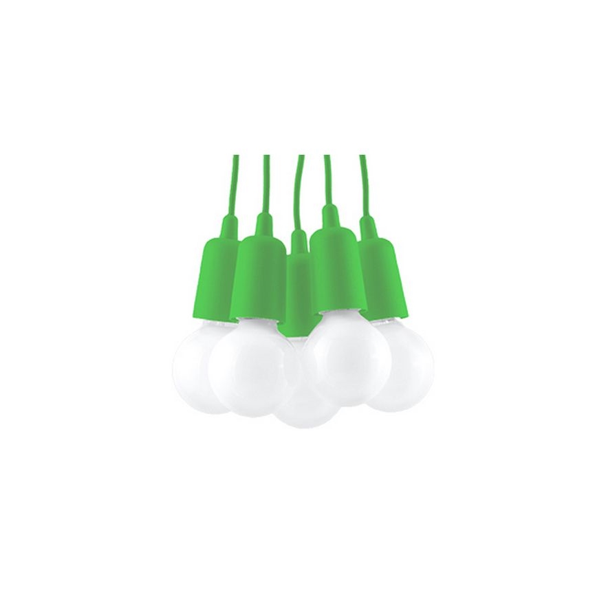 Luster na sajli DIEGO 5xE27/60W/230V zelena