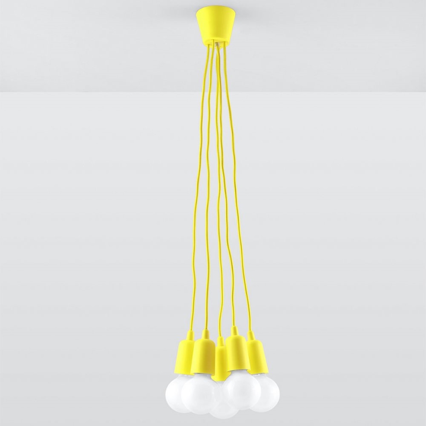 Luster na sajli DIEGO 5xE27/60W/230V žuta