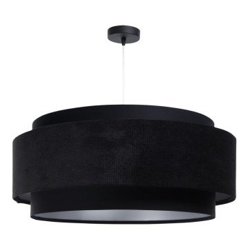 Luster na sajli DOBLO 1xE27/60W/230V pr. 60 cm crna/srebrna