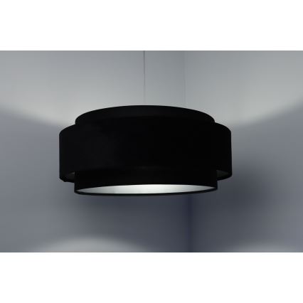 Luster na sajli DOBLO 1xE27/60W/230V pr. 60 cm crna/srebrna