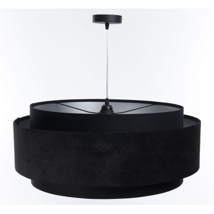 Luster na sajli DOBLO 1xE27/60W/230V pr. 60 cm crna/srebrna