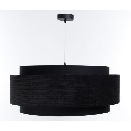 Luster na sajli DOBLO 1xE27/60W/230V pr. 60 cm crna/srebrna