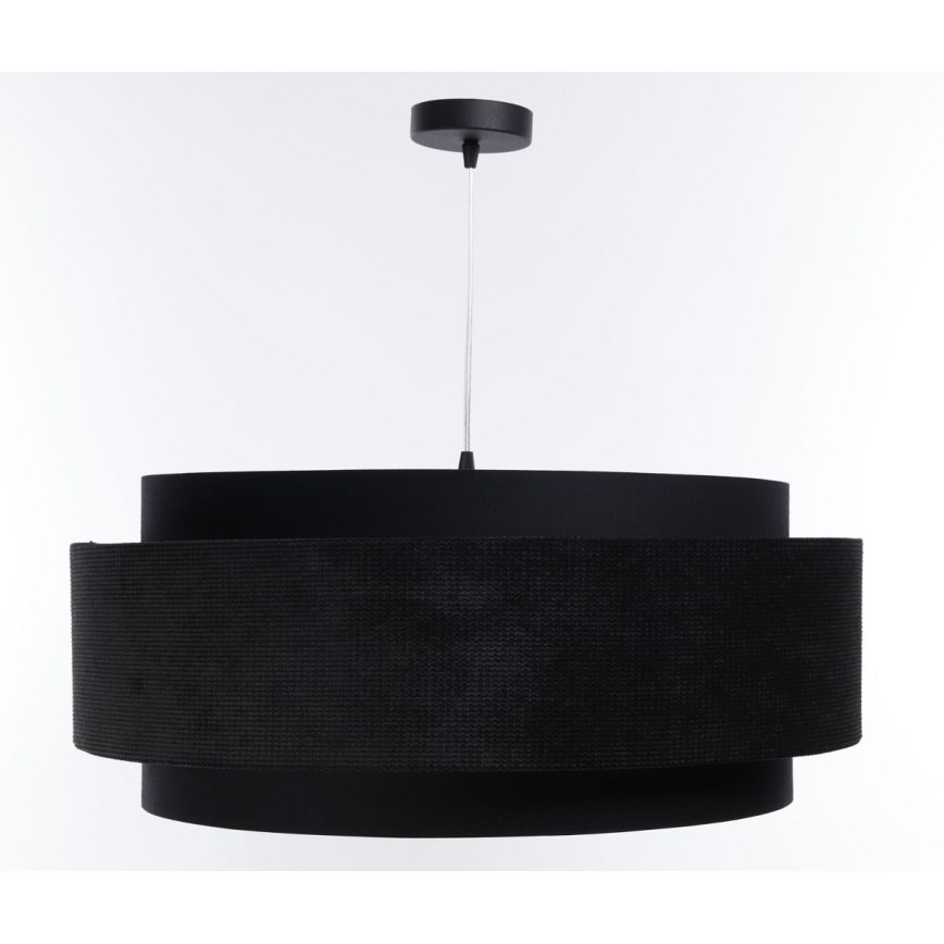 Luster na sajli DOBLO 1xE27/60W/230V pr. 60 cm crna/srebrna