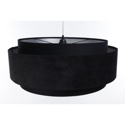 Luster na sajli DOBLO 1xE27/60W/230V pr. 60 cm crna/srebrna