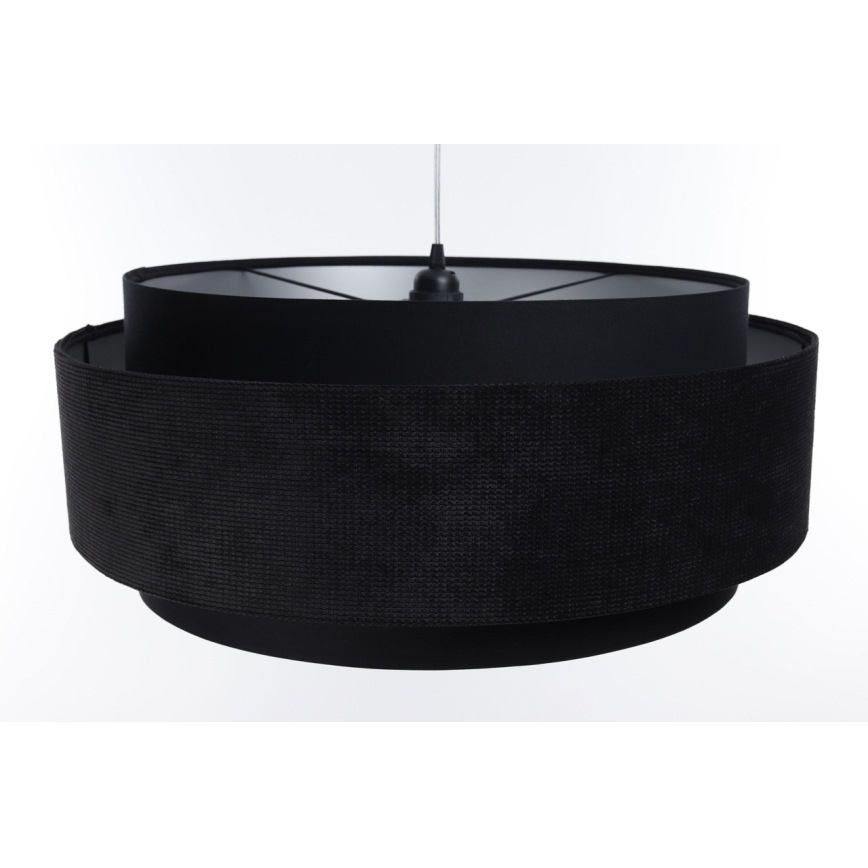 Luster na sajli DOBLO 1xE27/60W/230V pr. 60 cm crna/srebrna