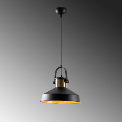 Luster na sajli DODO 1xE27/40W/230V crna/brončana