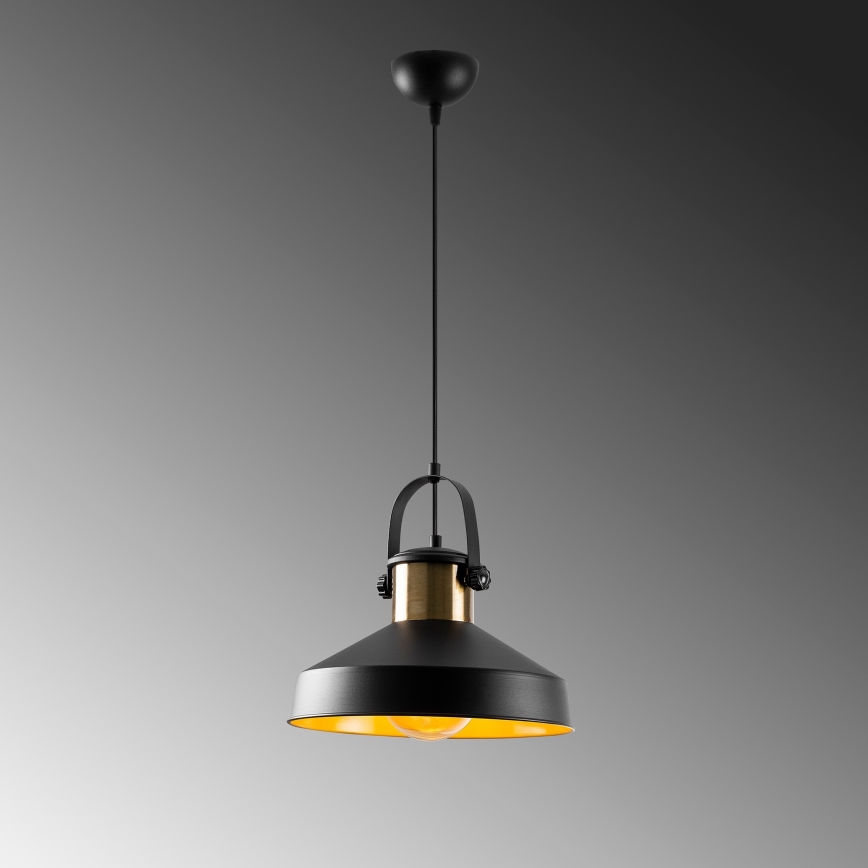 Luster na sajli DODO 1xE27/40W/230V crna/brončana