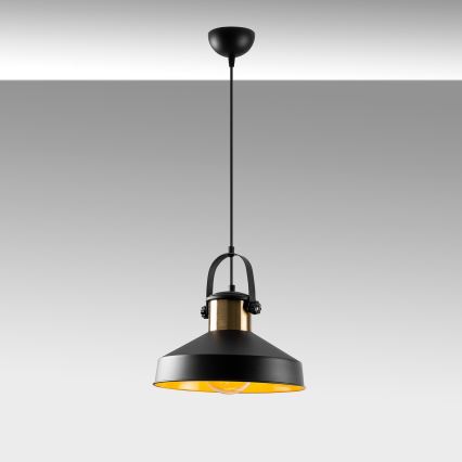 Luster na sajli DODO 1xE27/40W/230V crna/brončana