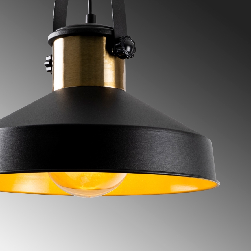 Luster na sajli DODO 1xE27/40W/230V crna/brončana