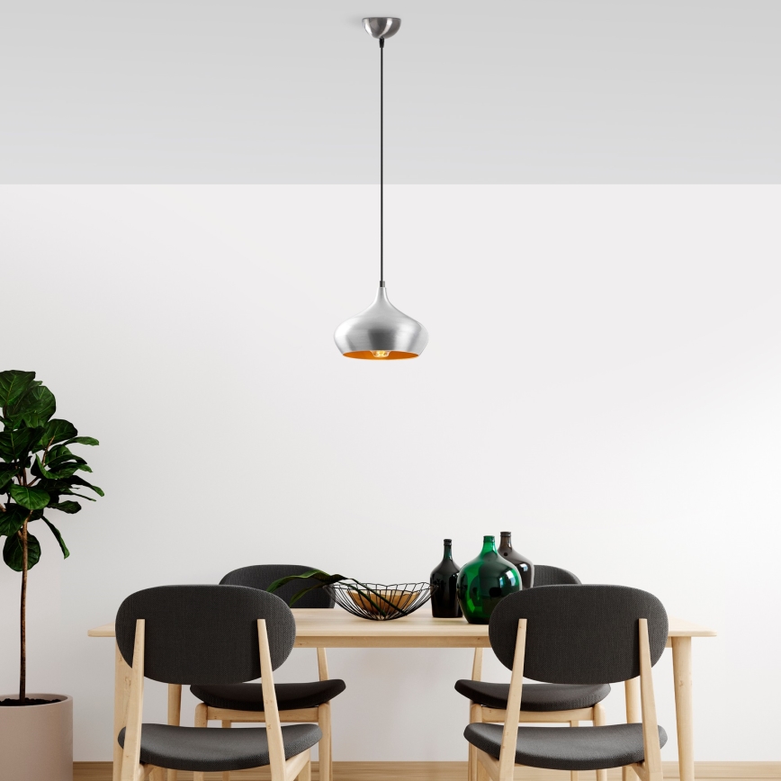 Luster na sajli DODO 1xE27/40W/230V matni krom
