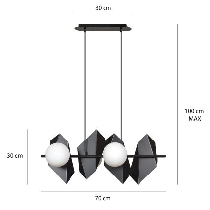 Luster na sajli DRIFTON 4xE14/10W/230V crna