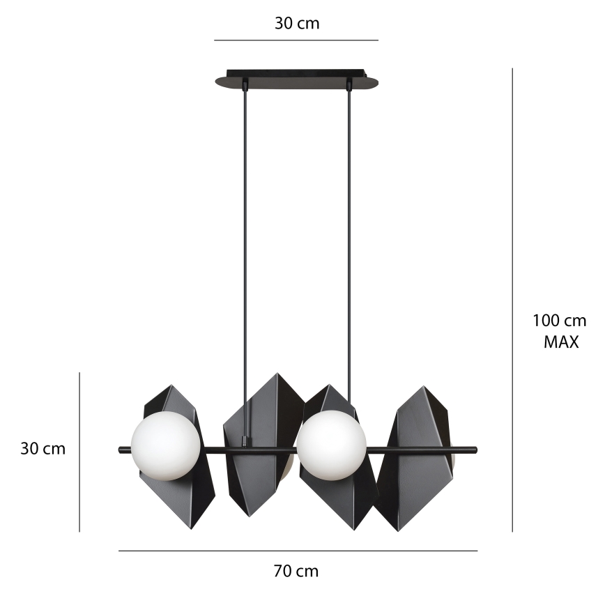 Luster na sajli DRIFTON 4xE14/10W/230V crna
