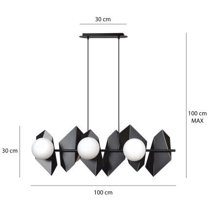 Luster na sajli DRIFTON 6xE14/10W/230V crna